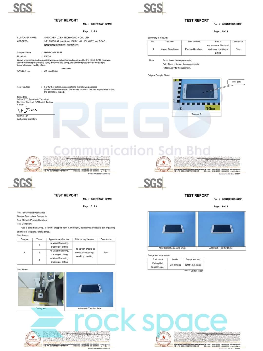 REGO Communication Sdn Bhd - Rock Space | Our Certificate